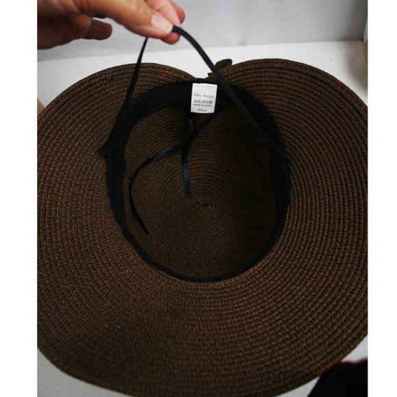 ❌SOLD❌ Sweet & Sexy Ribbon Accented Floppy Straw Hat NWT - Picture 7 of 8